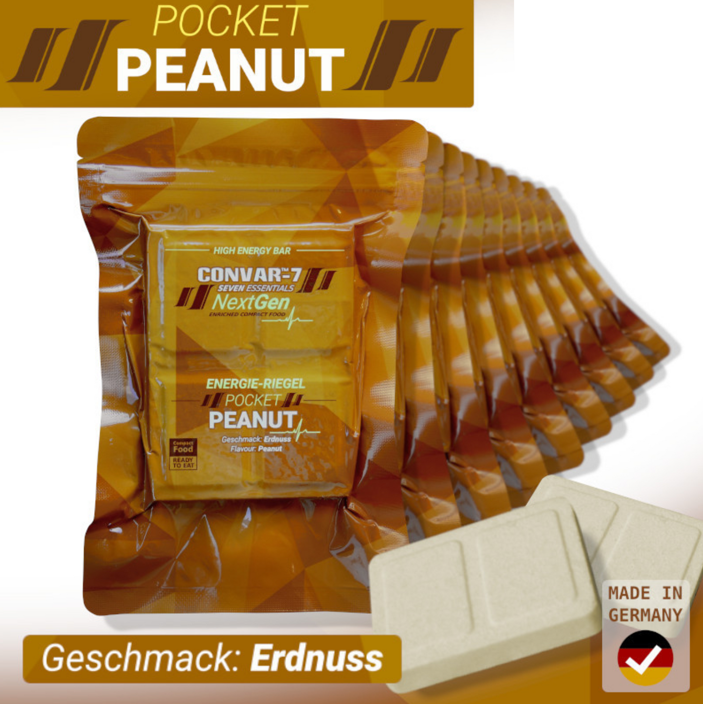 Energi Bar - Peanuts (120g/520 kcal) MHT 09/2035 (1 pakke m/2 stk)