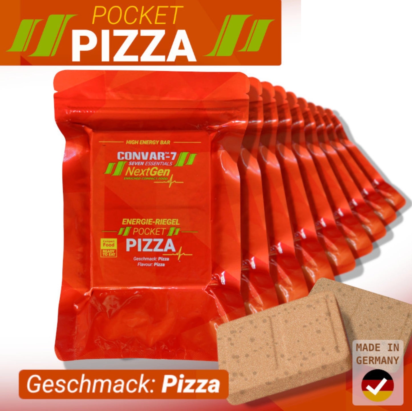 Energi Bar - Pizza (120g/502 kcal) MHT 11/2035 (1 pakke m/2 stk)